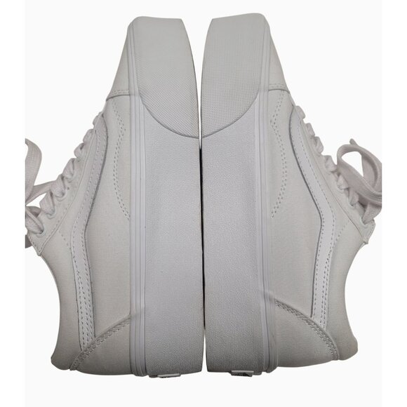 Vans White Canvas Lace-Up Sneakers Size 7M/8.5W Classic Style - Picture 5 of 12